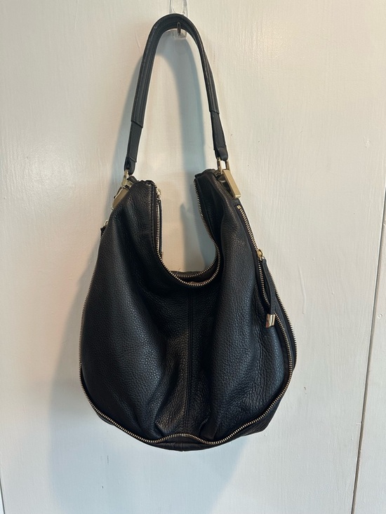 Vince Camuto Handbags - Vince Camuto Black Pebbled Leather Hobo with Gold Hardware